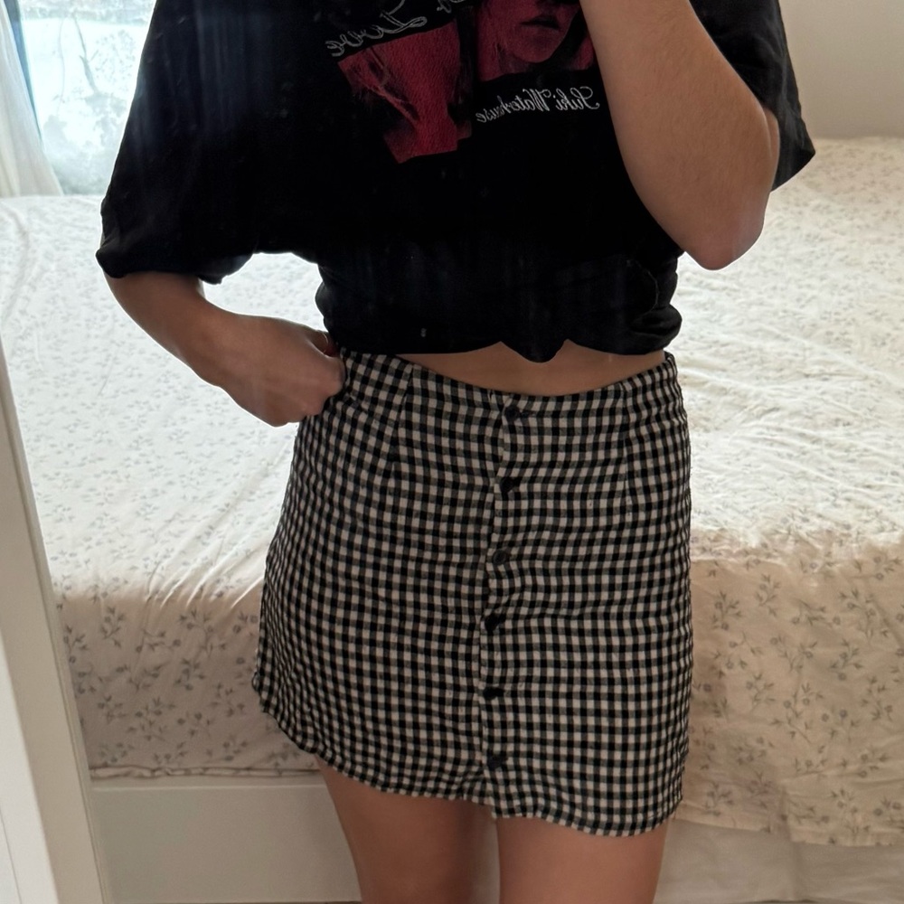 Reformation Gingham Mini Skirt